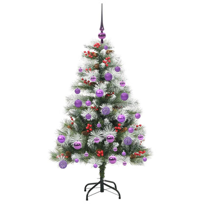 vidaXL Artificial Christmas Tree Green and white 120 cm