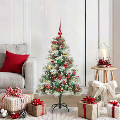 vidaXL Artificial Christmas Tree Green and white 120 cm