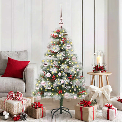 vidaXL Artificial Christmas Tree Green and white 150 cm