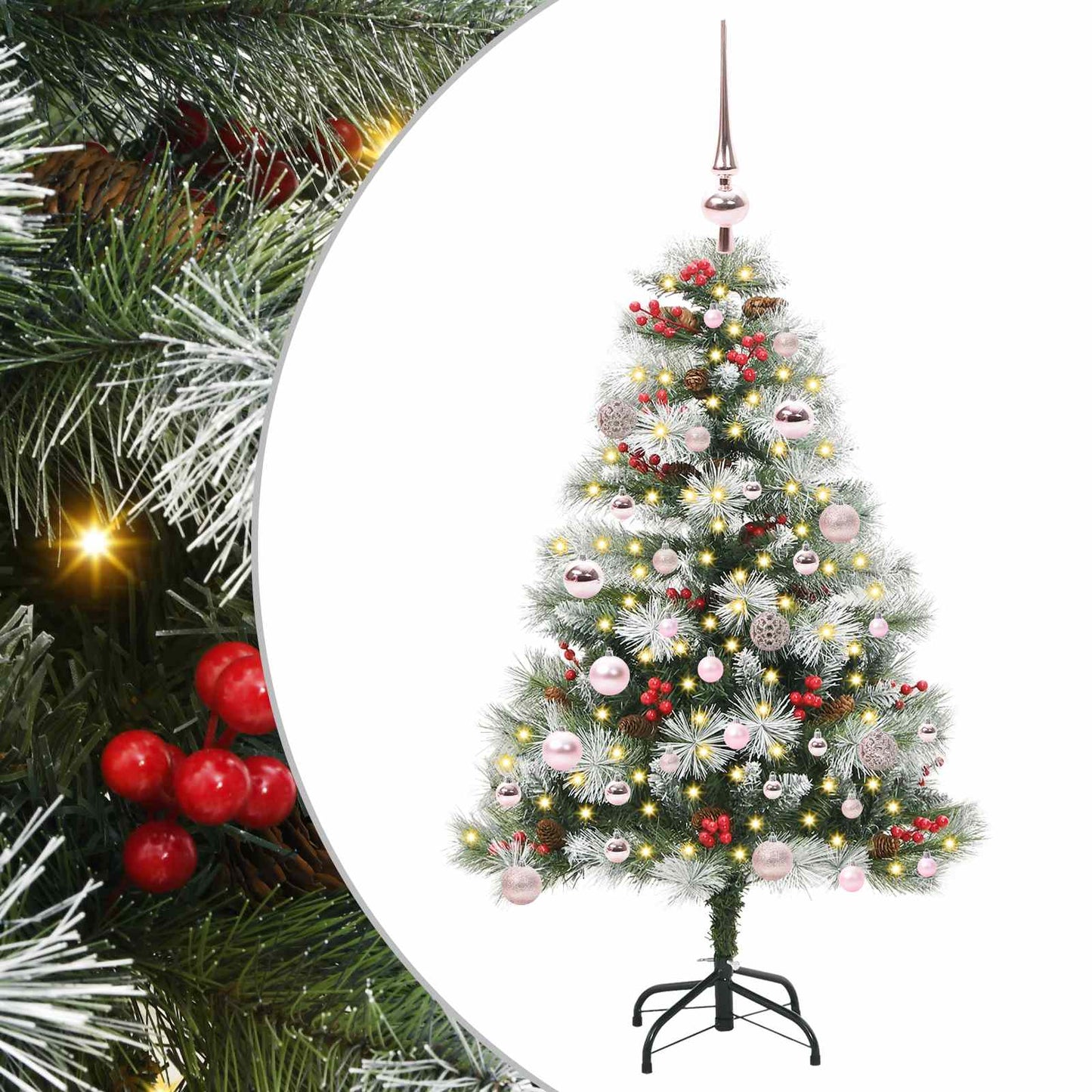 vidaXL Artificial Christmas Tree Green and white 150 cm