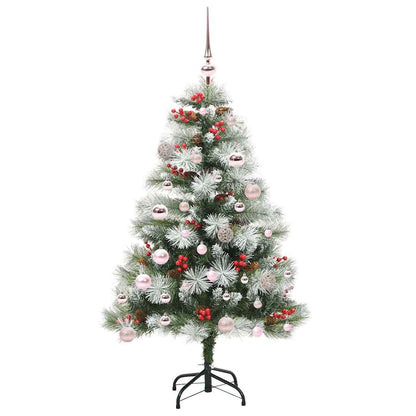 vidaXL Artificial Christmas Tree Green and white 150 cm
