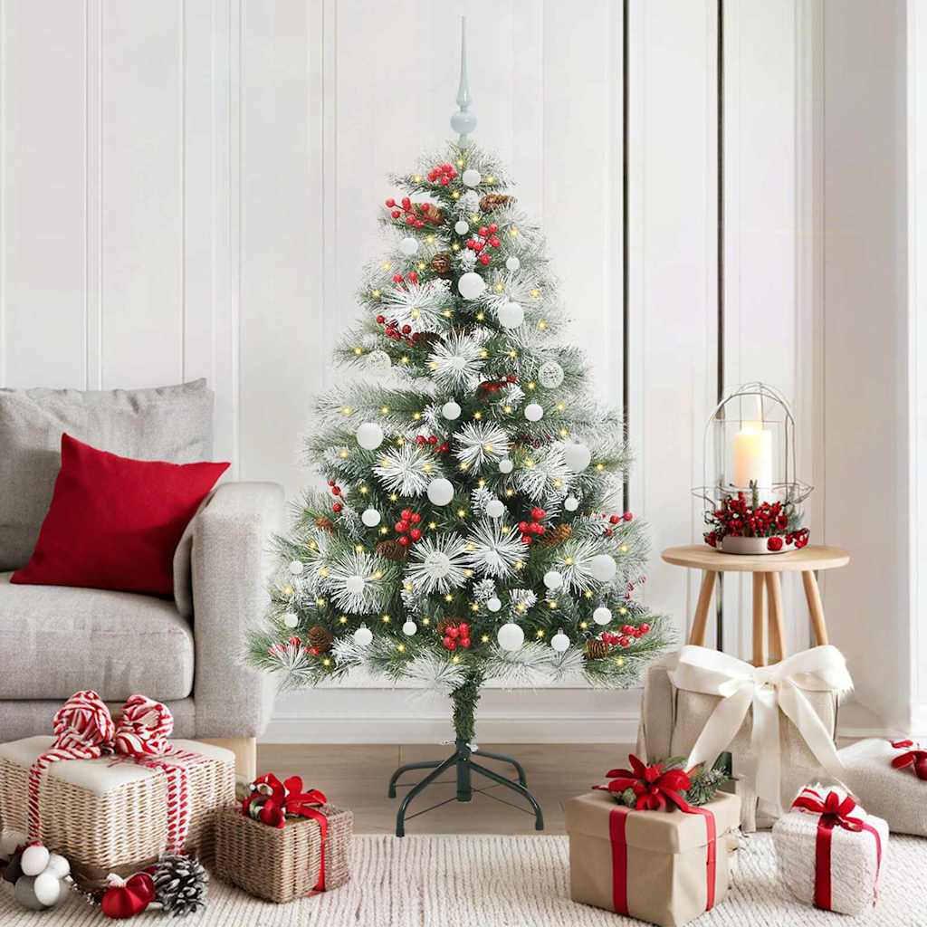 vidaXL Artificial Christmas Tree Green and white 150 cm