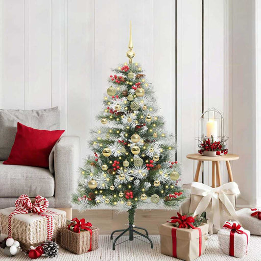 vidaXL Artificial Christmas Tree Green and white 150 cm