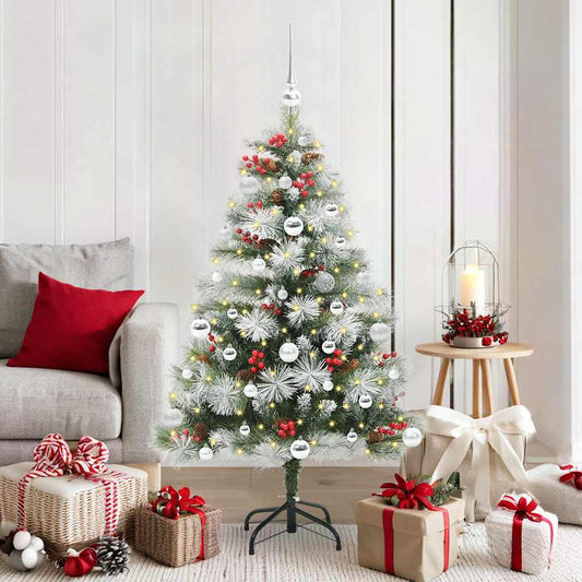 vidaXL Artificial Christmas Tree Green and white 150 cm