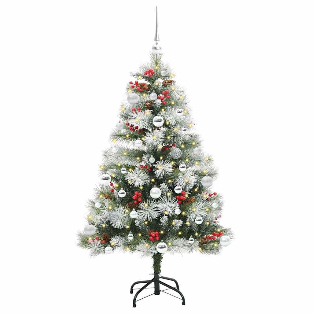 vidaXL Artificial Christmas Tree Green and white 150 cm