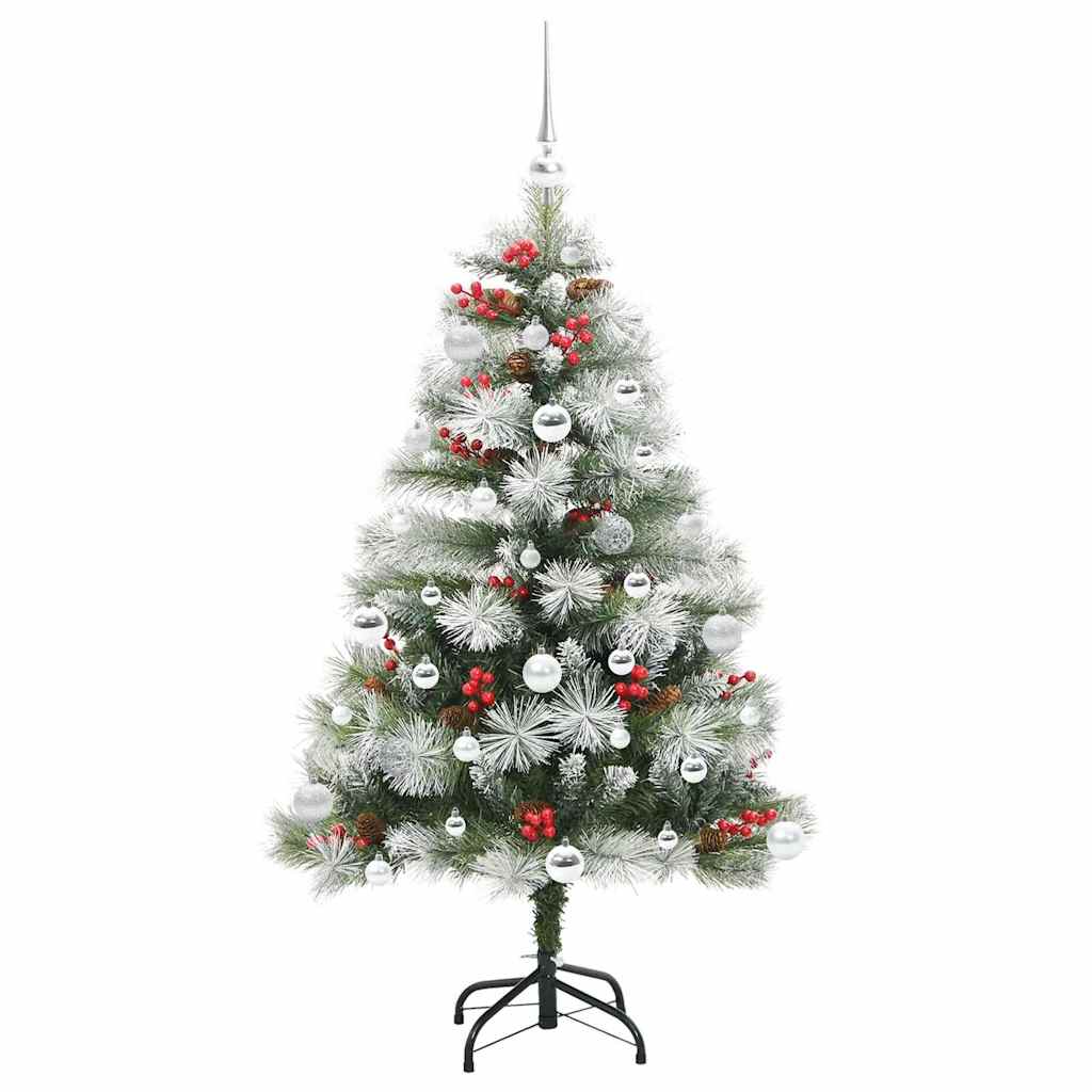 vidaXL Artificial Christmas Tree Green and white 150 cm