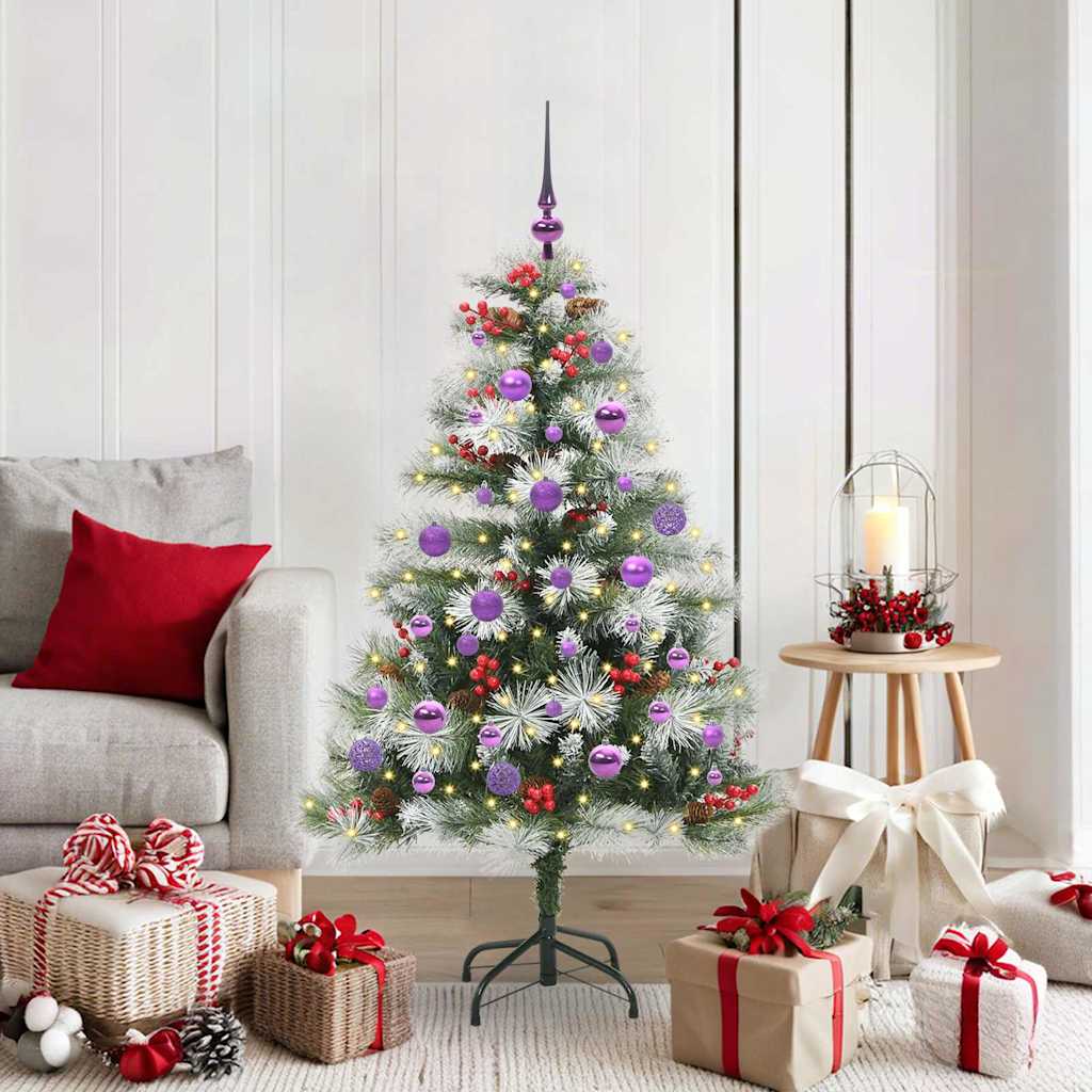 vidaXL Artificial Christmas Tree Green and white 150 cm