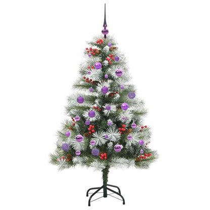 vidaXL Artificial Christmas Tree Green and white 150 cm