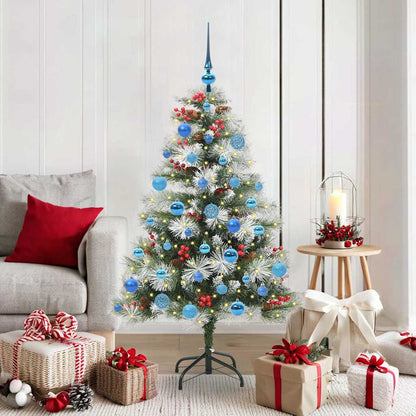 vidaXL Artificial Christmas Tree Green and white 150 cm