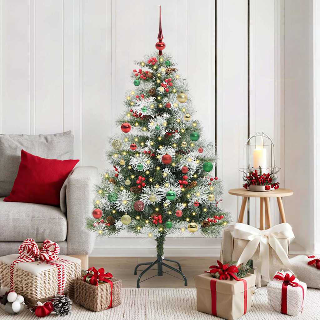 vidaXL Artificial Christmas Tree Green and white 150 cm