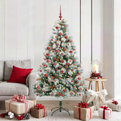 vidaXL Artificial Christmas Tree Green and white 180 cm