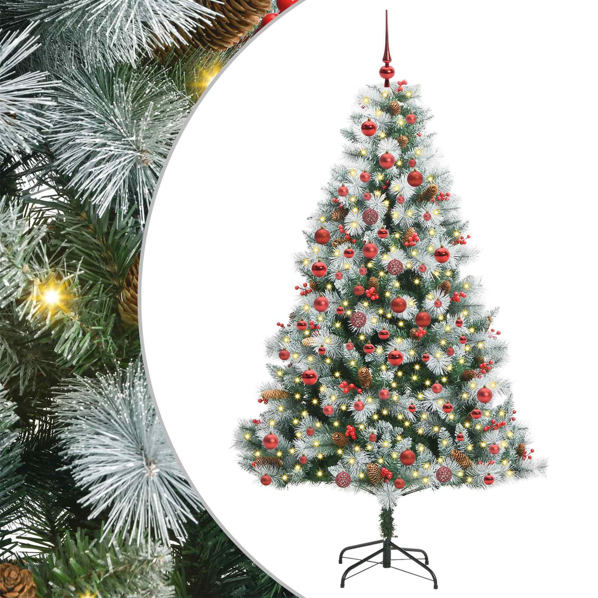 vidaXL Artificial Christmas Tree Green and white 180 cm