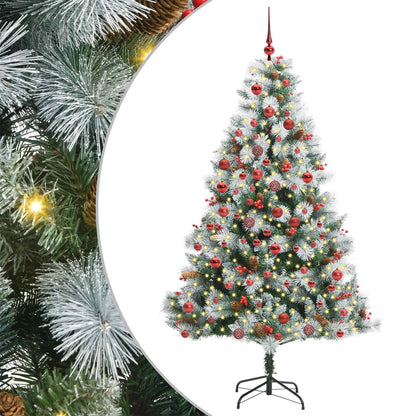 vidaXL Artificial Christmas Tree Green and white 180 cm