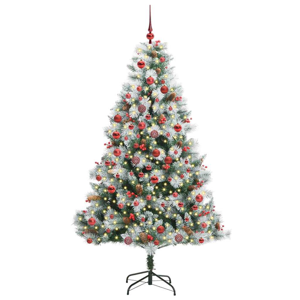 vidaXL Artificial Christmas Tree Green and white 180 cm