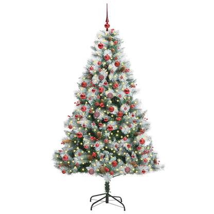 vidaXL Artificial Christmas Tree Green and white 180 cm