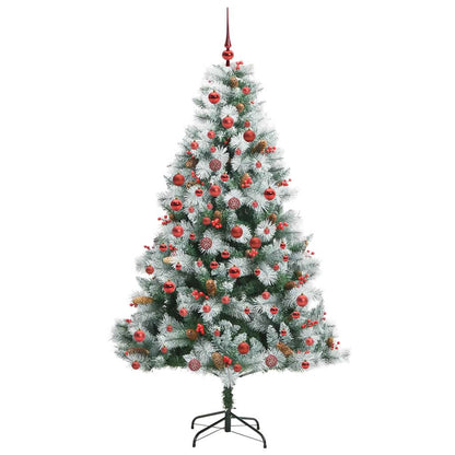 vidaXL Artificial Christmas Tree Green and white 180 cm