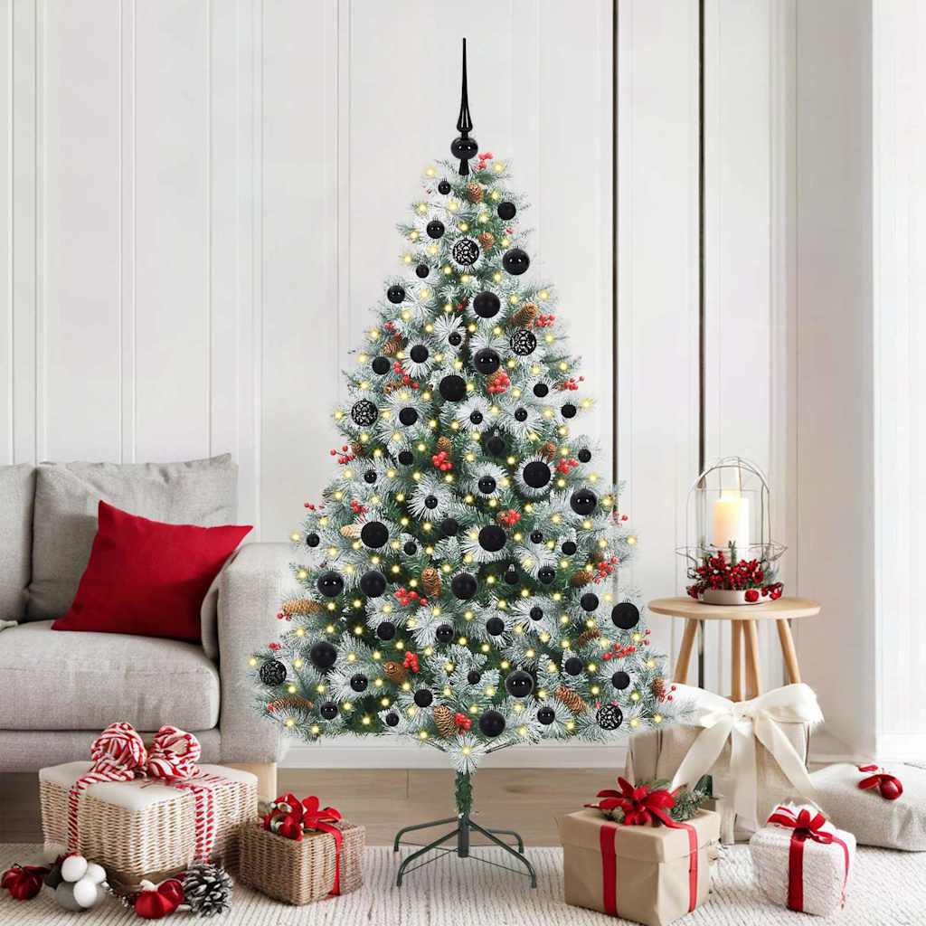 vidaXL Artificial Christmas Tree Green and white 180 cm