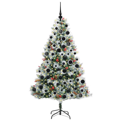 vidaXL Artificial Christmas Tree Green and white 180 cm
