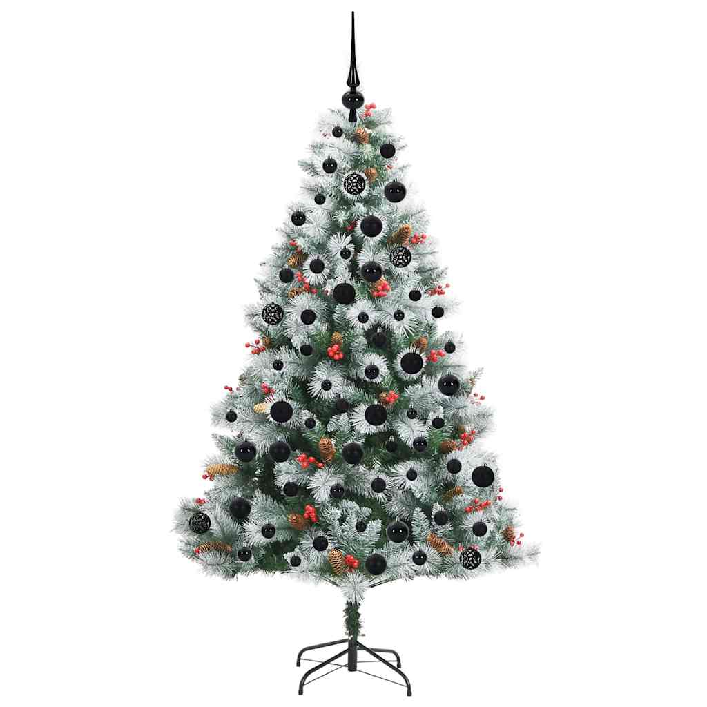 vidaXL Artificial Christmas Tree Green and white 180 cm