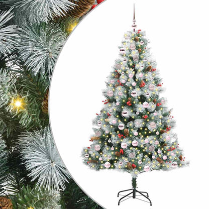 vidaXL Artificial Christmas Tree Green and white 180 cm