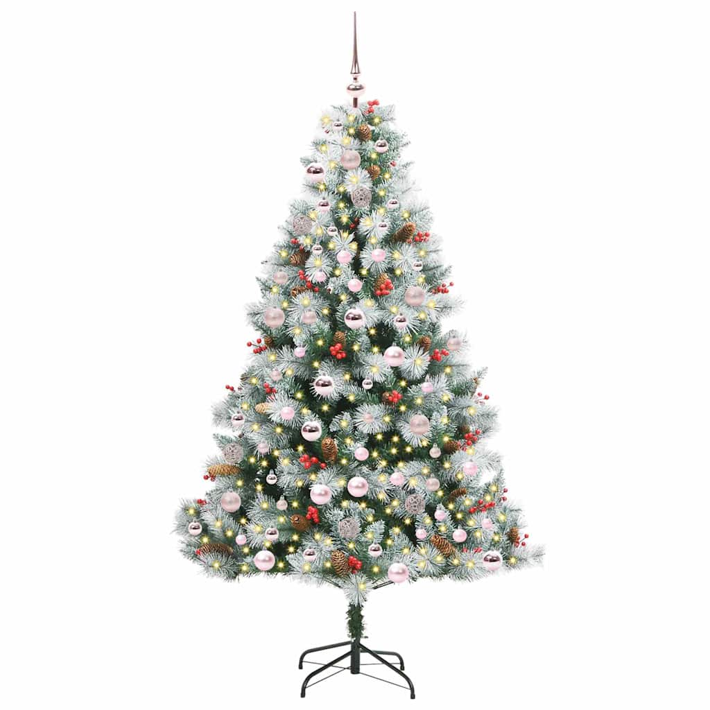 vidaXL Artificial Christmas Tree Green and white 180 cm