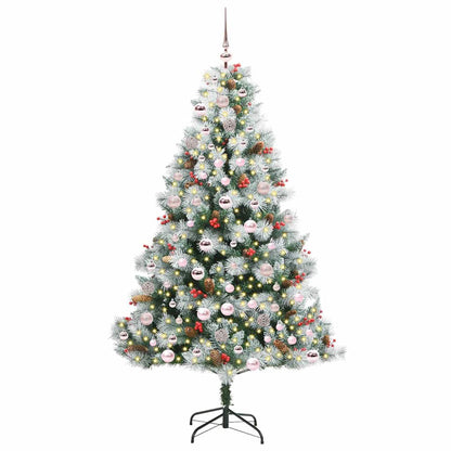 vidaXL Artificial Christmas Tree Green and white 180 cm