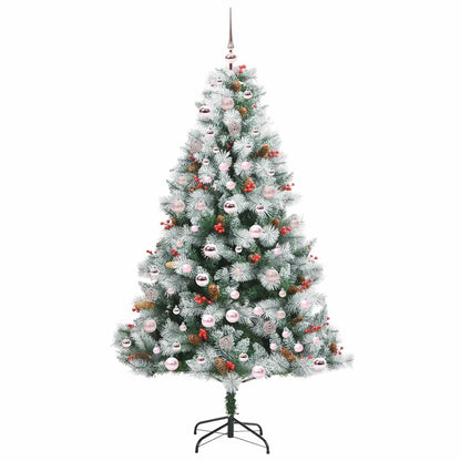 vidaXL Artificial Christmas Tree Green and white 180 cm