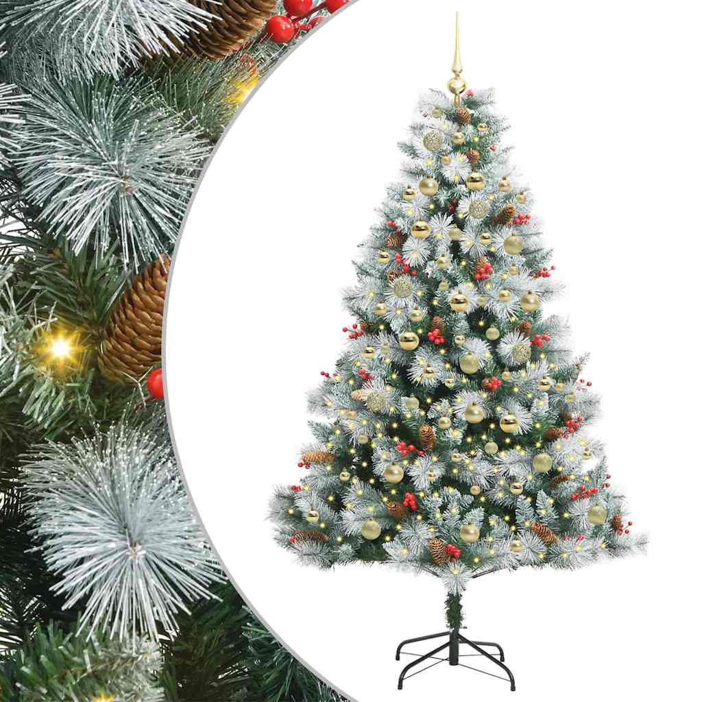vidaXL Artificial Christmas Tree Green and white 180 cm