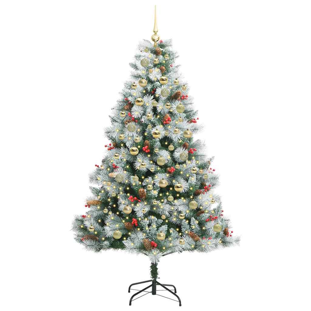 vidaXL Artificial Christmas Tree Green and white 180 cm