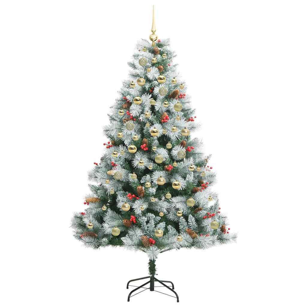 vidaXL Artificial Christmas Tree Green and white 180 cm