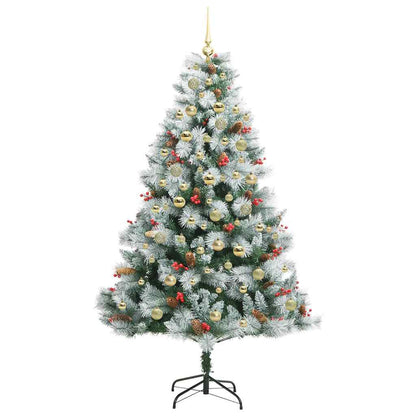 vidaXL Artificial Christmas Tree Green and white 180 cm