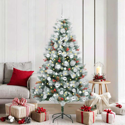 vidaXL Artificial Christmas Tree Green and white 180 cm