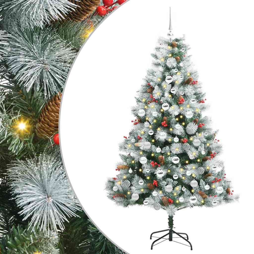 vidaXL Artificial Christmas Tree Green and white 180 cm