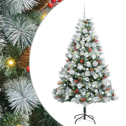 vidaXL Artificial Christmas Tree Green and white 180 cm
