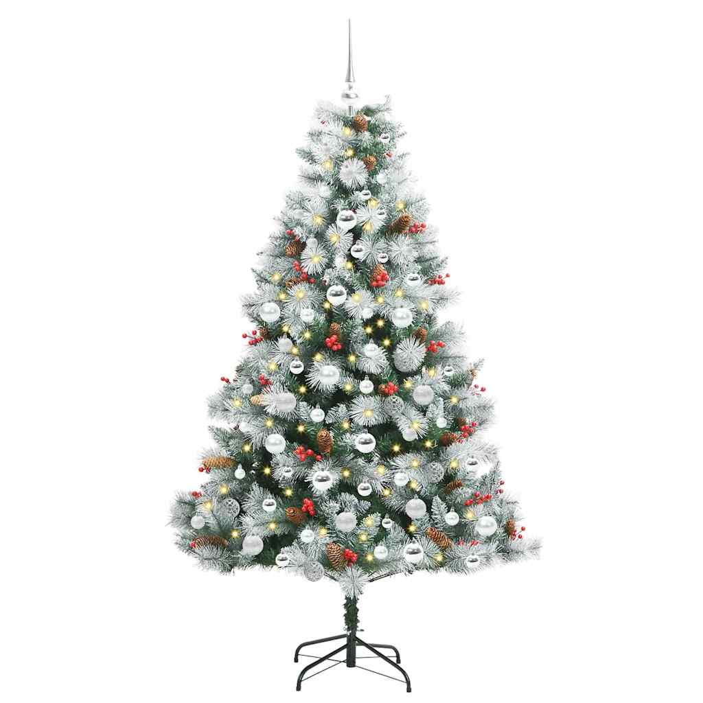 vidaXL Artificial Christmas Tree Green and white 180 cm