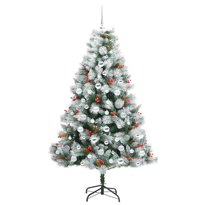 vidaXL Artificial Christmas Tree Green and white 180 cm