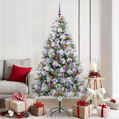 vidaXL Artificial Christmas Tree Green and white 180 cm