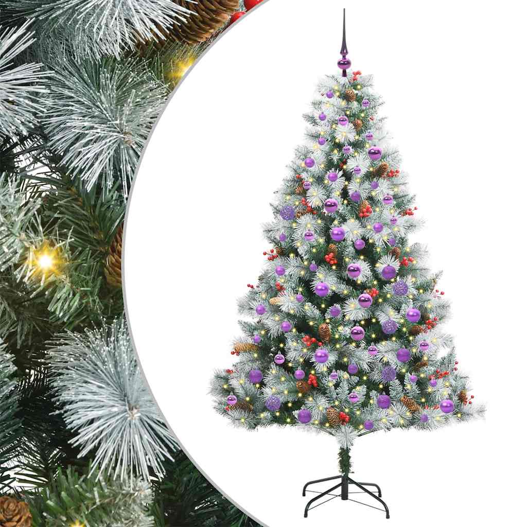 vidaXL Artificial Christmas Tree Green and white 180 cm