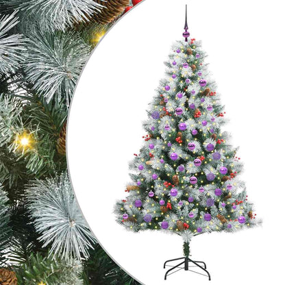 vidaXL Artificial Christmas Tree Green and white 180 cm