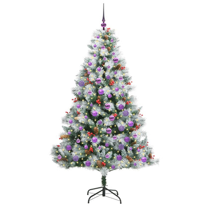 vidaXL Artificial Christmas Tree Green and white 180 cm