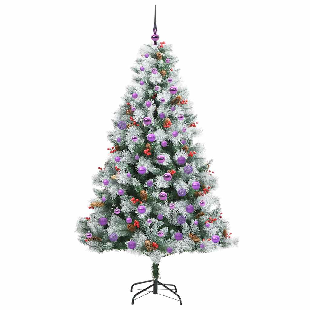 vidaXL Artificial Christmas Tree Green and white 180 cm
