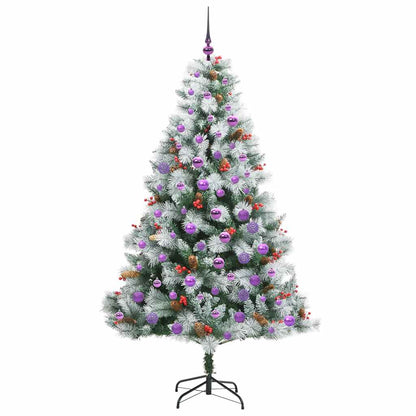 vidaXL Artificial Christmas Tree Green and white 180 cm