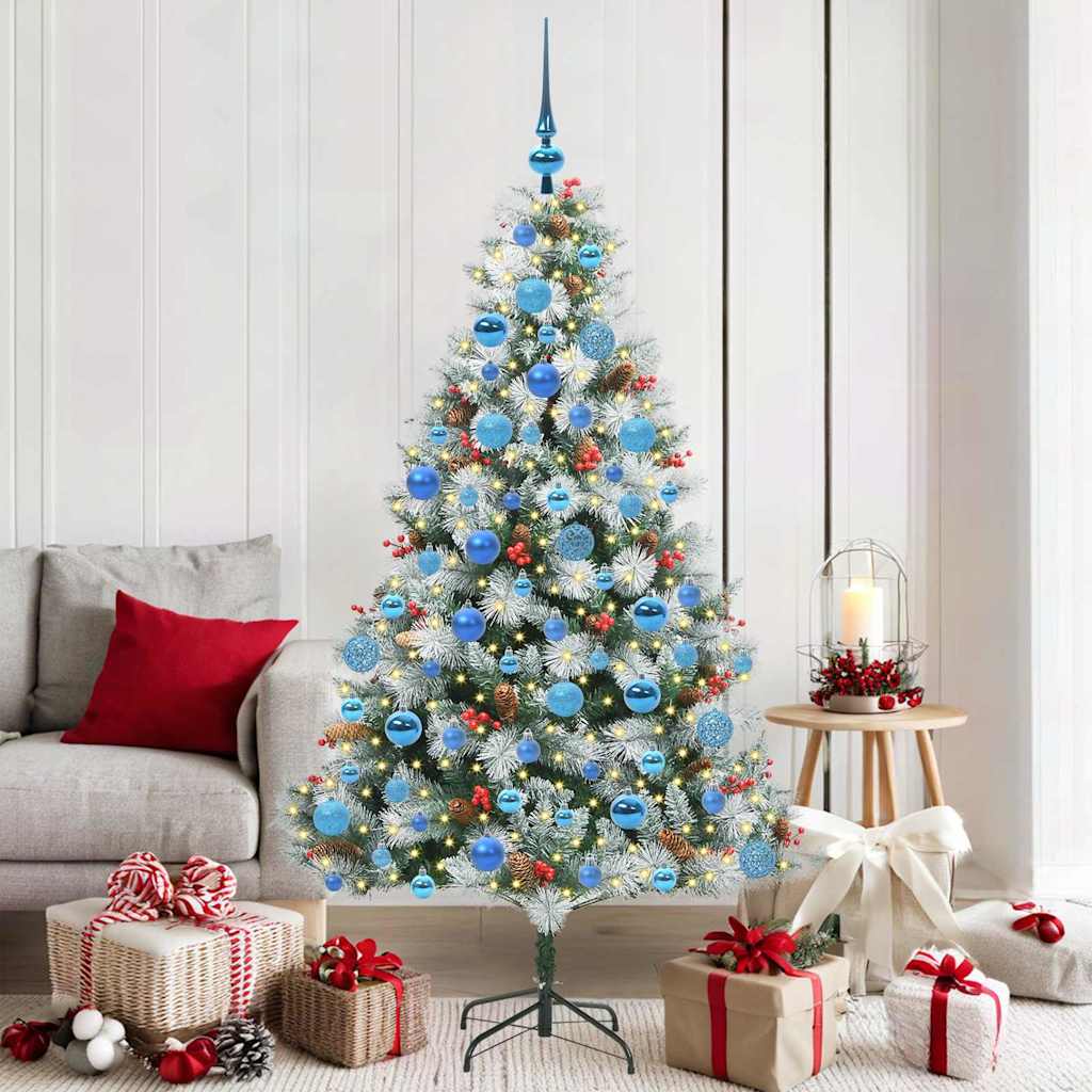 vidaXL Artificial Christmas Tree Green and white 180 cm