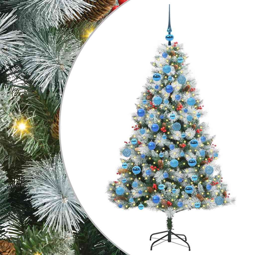 vidaXL Artificial Christmas Tree Green and white 180 cm