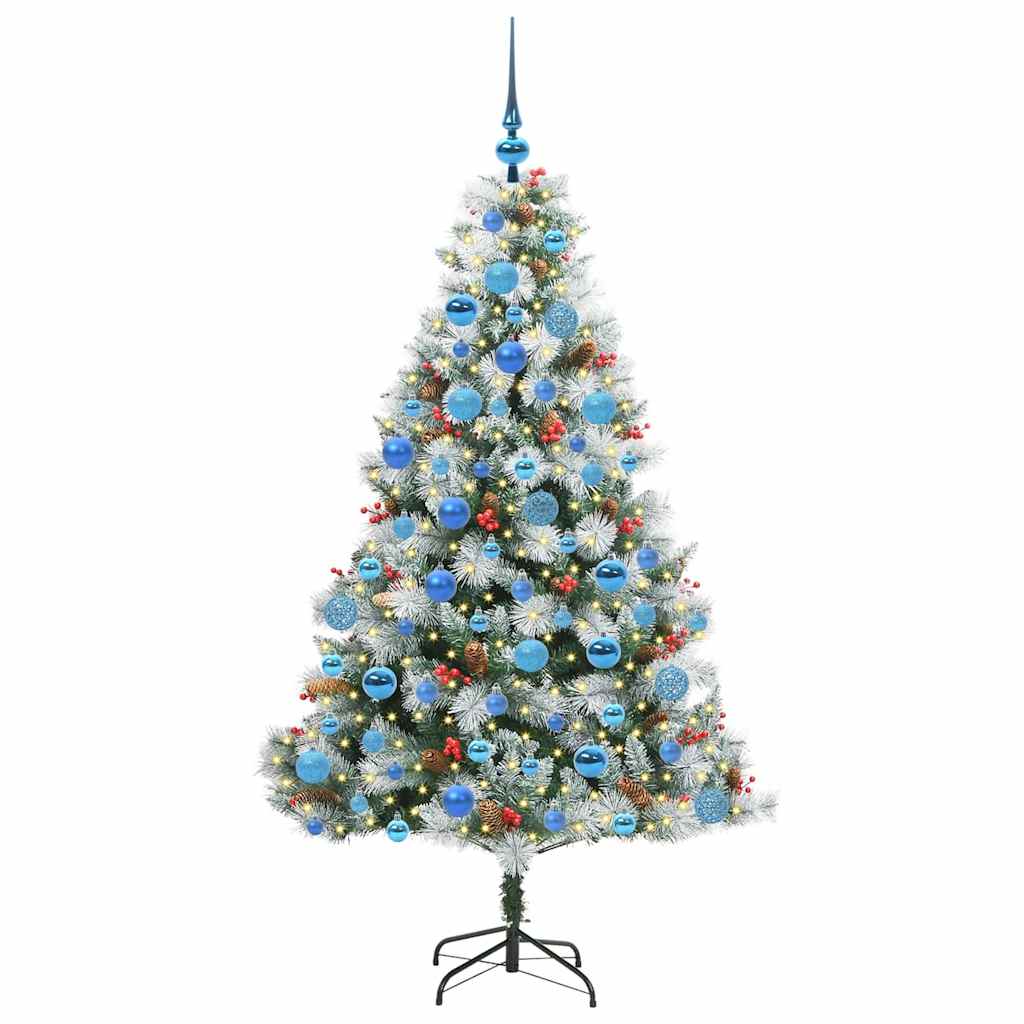 vidaXL Artificial Christmas Tree Green and white 180 cm