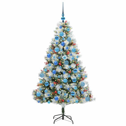vidaXL Artificial Christmas Tree Green and white 180 cm