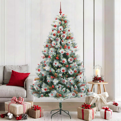 vidaXL Artificial Christmas Tree Green and white 210 cm