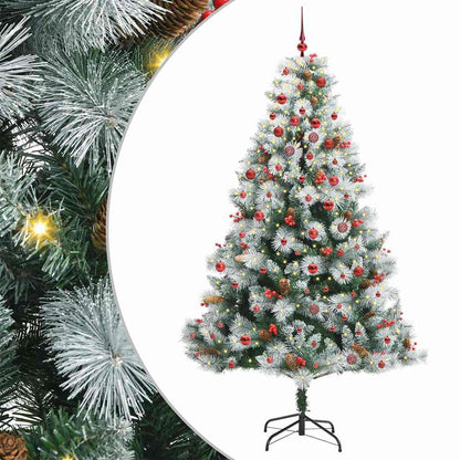 vidaXL Artificial Christmas Tree Green and white 210 cm