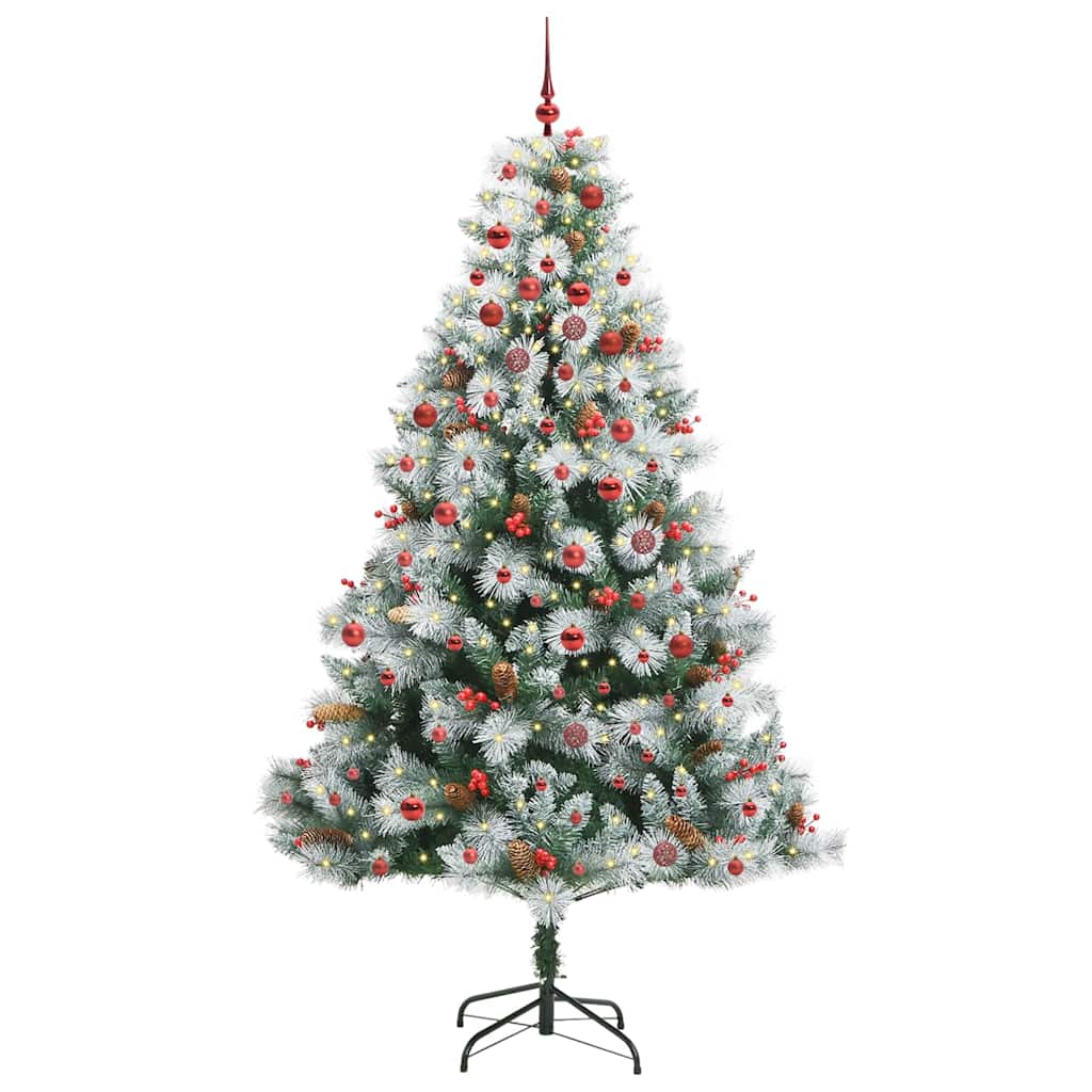 vidaXL Artificial Christmas Tree Green and white 210 cm