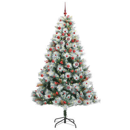 vidaXL Artificial Christmas Tree Green and white 210 cm